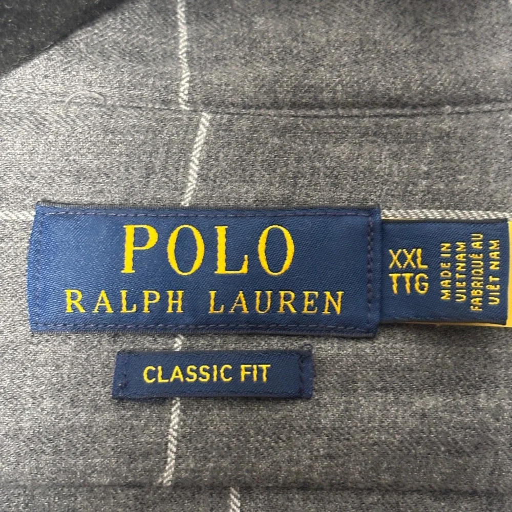 Polo‎ Ralph Lauren Mens XXL  Grey Classic Fit  Flannel Button Down Shirt